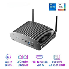 GTBOX  Intel 1235U i7 1255U TK12F Fanless Mini PC Gaming Desktop Computer 3x4K@60GHZ  Support NVME SSD