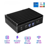 GTBOX IT12-F Fanless Mini PC Intel Core 12 Gen i5 1235U i7 1255U Dual LAN 4K Output Supoort Windows 11 Industrial Computer