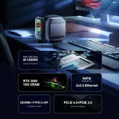 MINIXTEC TANK Mini-PC Intel Core i9 12900H i7 12700H mit Nvidia 3080 16G Gaming-Desktop-Computer PCIE 4.0 Wifi 6 BT5.0