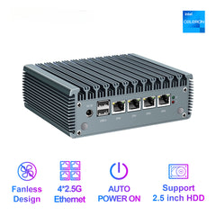 GTBOX FR01 2.5G pfSense Firewall intel Pentium N4000 4*Intel i225 Nics Soft Router DDR4 Fanless Mini PC OPNsense VPN Server