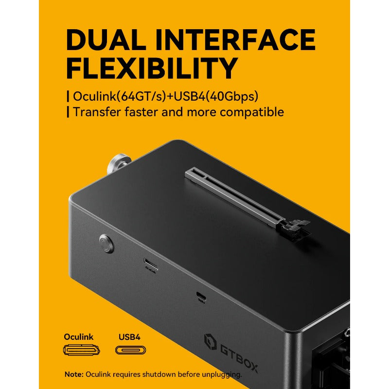 GTBOX G-DOCK EGPU docking station with OCulink Port Built-in Huntkey 800W Power Supply Supports TGX interface hot-swap