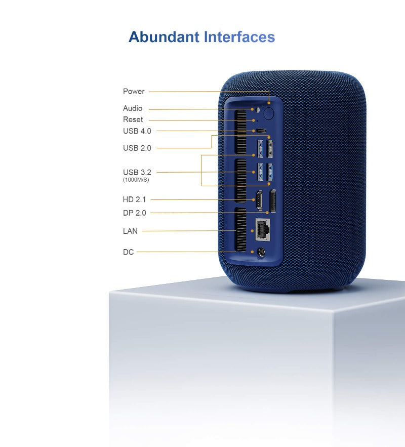 GTBOX T1 Mini PC with Speaker AMD Ryzen 7 8745HS 32GB DDR5 1TB PCIE4.0 SSD Full Function USB 4.0