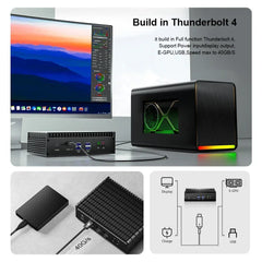 GTBOX IT12-F Fanless Mini PC  Intel  Core 12 Gen i5 1235U i7 1255U Dual LAN 4K Output Supoort Windows 11 Industrial Computer