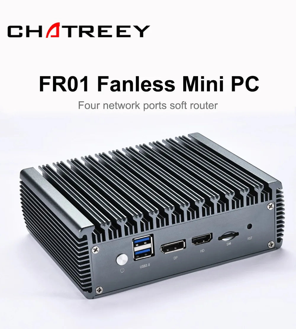 GTBOX FR01 2.5G pfSense Firewall intel Pentium N4000 4*Intel i225 Nics Soft Router DDR4 Fanless Mini PC OPNsense VPN Server