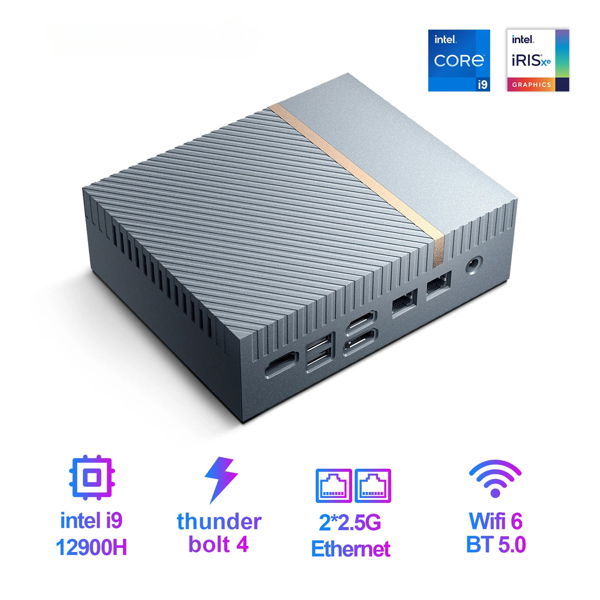 GTBOX M2 Mini PC Intel Core i7 1270P i9 13900H Gaming Desktop Computer 2x2.5G Ethernet PCIe 4.0 Wifi 6 Thunderbolt 4