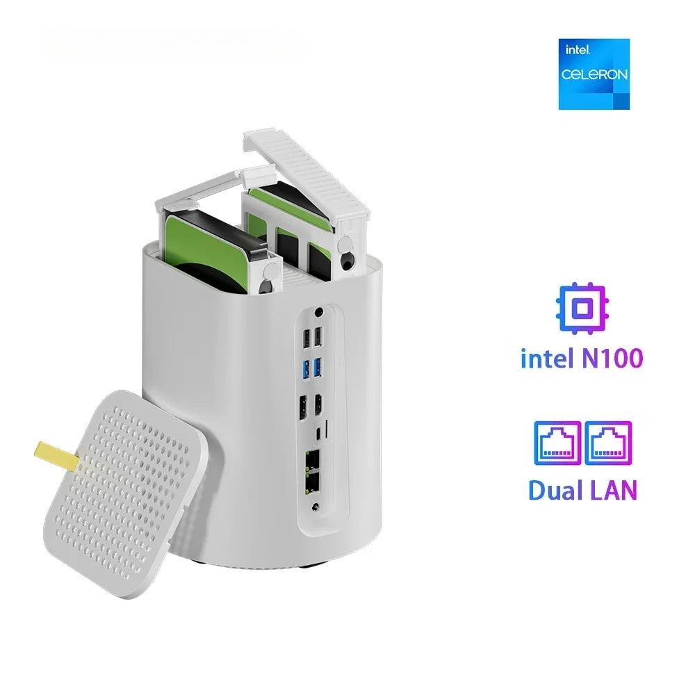 Intel Celeron N100 GTBOX NAS Mini PC SSD Windows 11 Computer Dual 2.5G LAN Firewall Server